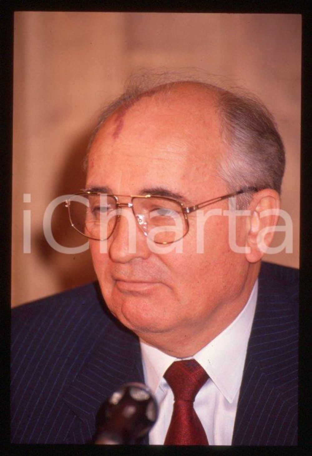 Fotografia d epoca originale 35mm vintage slide 1989 MILANO Michail GORBACHEV President USSR Portrait 12 1