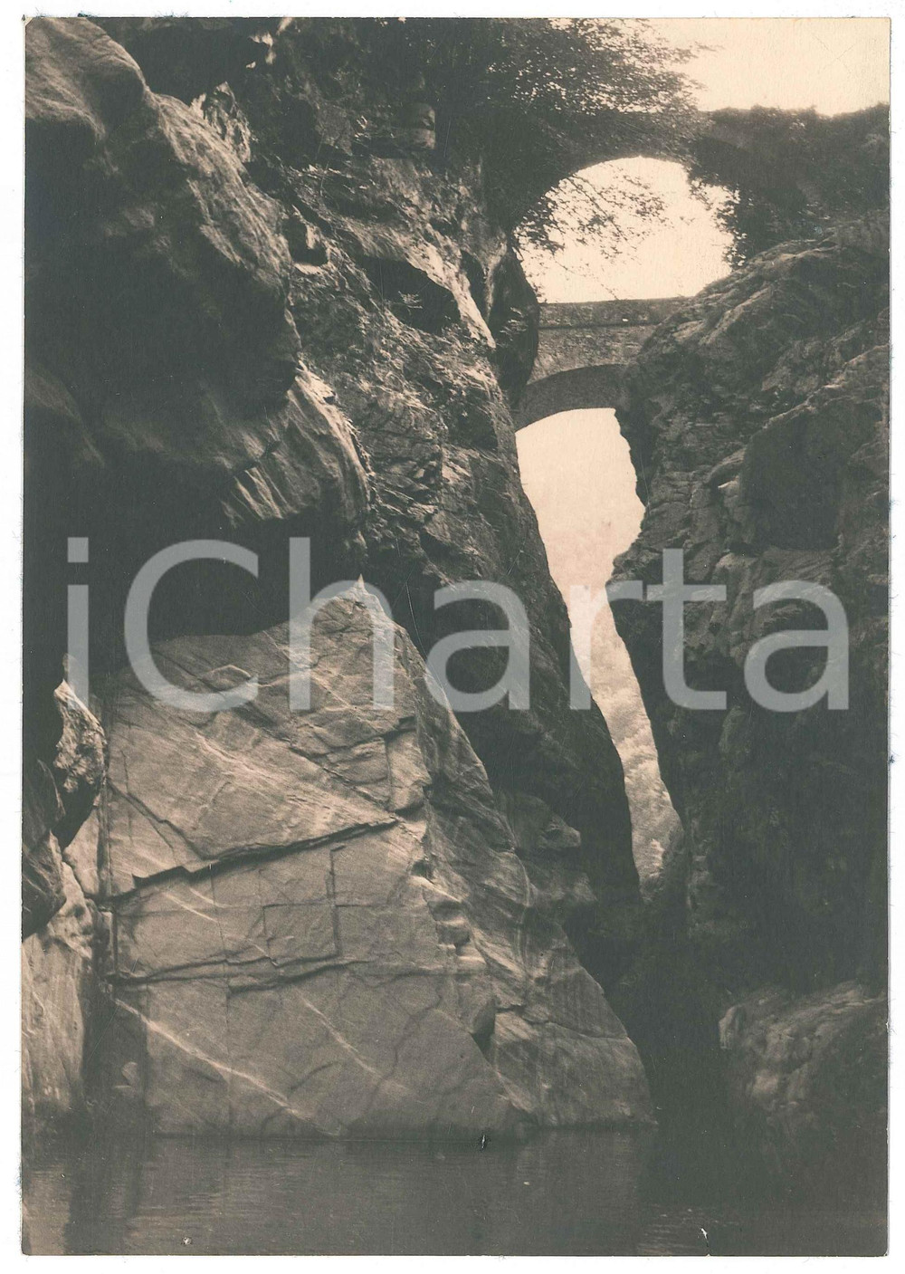 Fotografia d epoca originale 1930 ca CANNOBIO VB Orrido di S. ANNA  Rocce  Veduta  Foto 16x23 cm 1