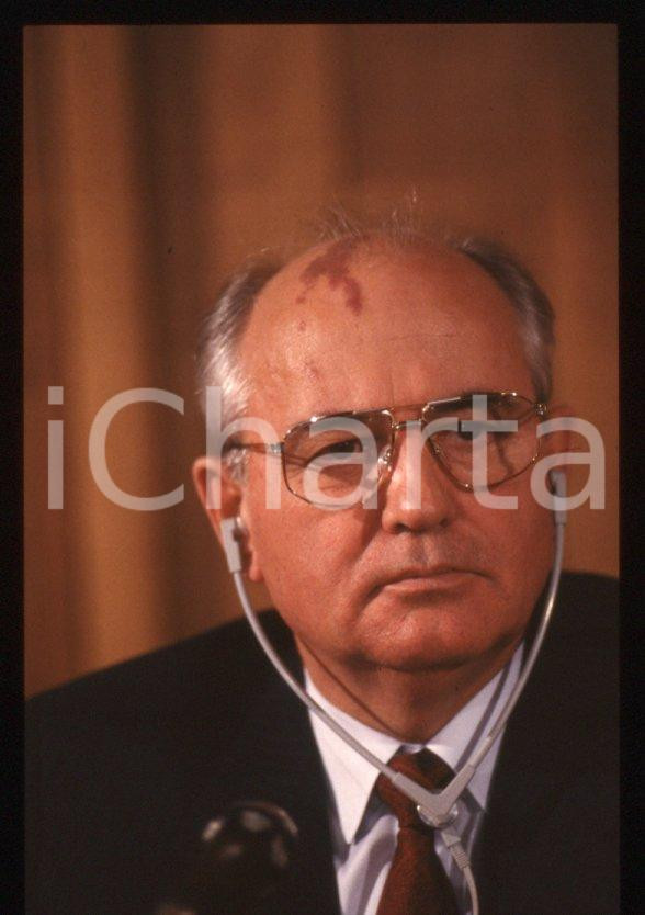 Fotografia d epoca originale 35mm vintage slide 1989 MILANO Michail GORBACHEV  President USSR Portrait 5 1