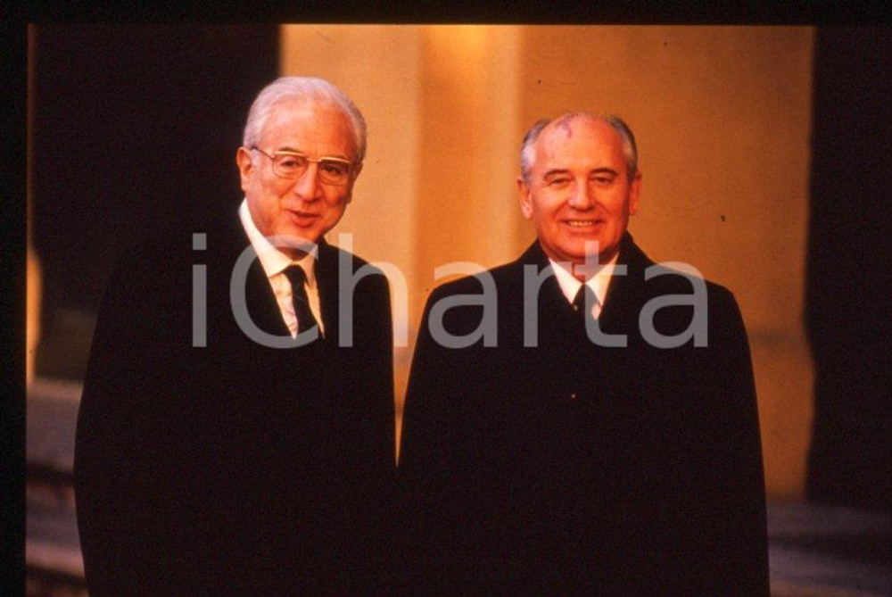 Fotografia d epoca originale 35mm vintage slide 1989 ROMA QUIRINALE Francesco COSSIGA Michail GORBACHEV 13 1