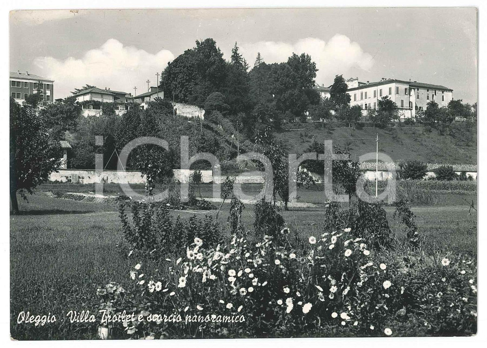 Cartolina originale da collezione 1960 ca OLEGGIO Villa Troillet e scorcio panoramico  Cartolina FG VG 1