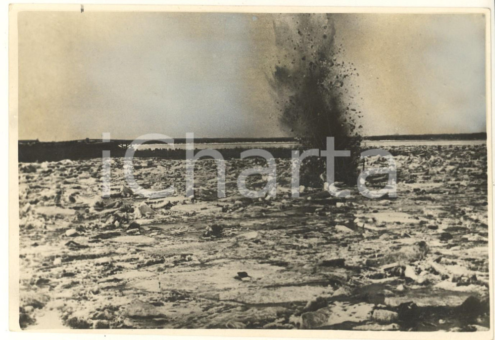Fotografia d epoca originale 1926 EX URSS Rompighiaccio in azione sul fiume Volga Foto 17x12 cm 1