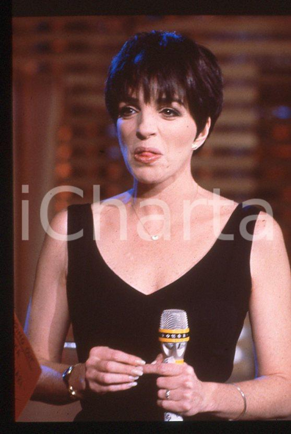 Fotografia d epoca originale Liza MINNELLI  Spettacolo  ITALIA ? 1990 ca 35mm vintage slide 1 1