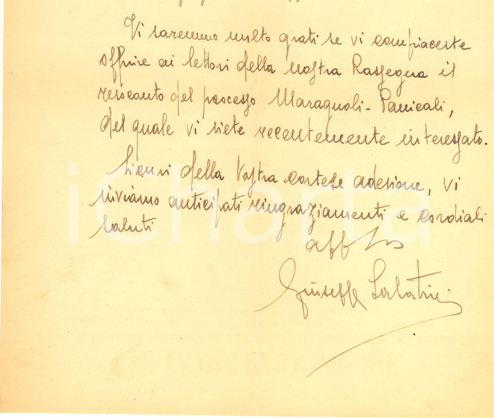 Autografo originale 1939 ROMA Lettera Giuseppe SABATINI  LA CORTE D ASSISE  Autografo 1