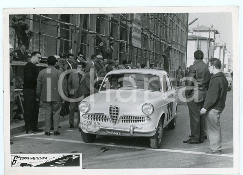1959 6Â° COPPA VALTELLINA Scuderia JOLLY TEAM Alfa Romeo Giulietta - Foto RALLY Fotografia d'epoca.   GOOD/buono  FORMATO: 18x13 cm originale e autentica 1