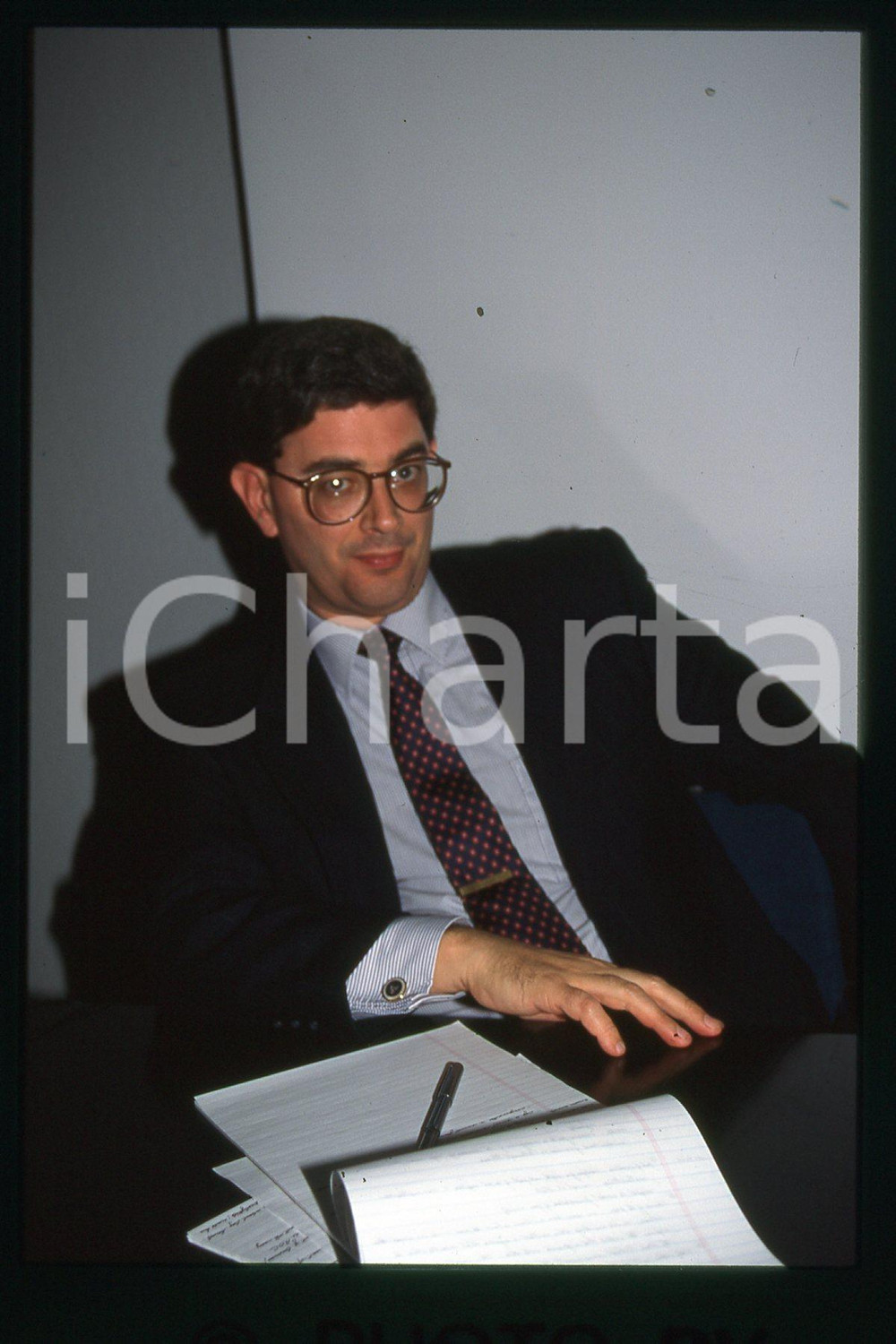 35mm vintage slide* 1990 ca ITALIA George WEIGEL Scrittore americano (1)