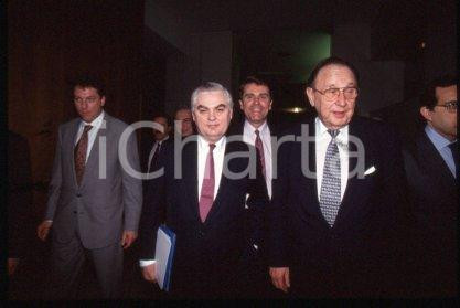 35mm vintage slide* 1992ca MILAN Thierry de MONTBRIAL Hans-Dietrich GENSCHER(11)