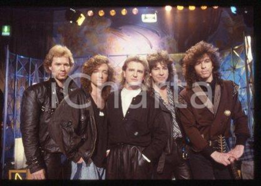 35mm vintage slide* 1987 ca ITALY Canadian rock band GLASS TIGER (7)