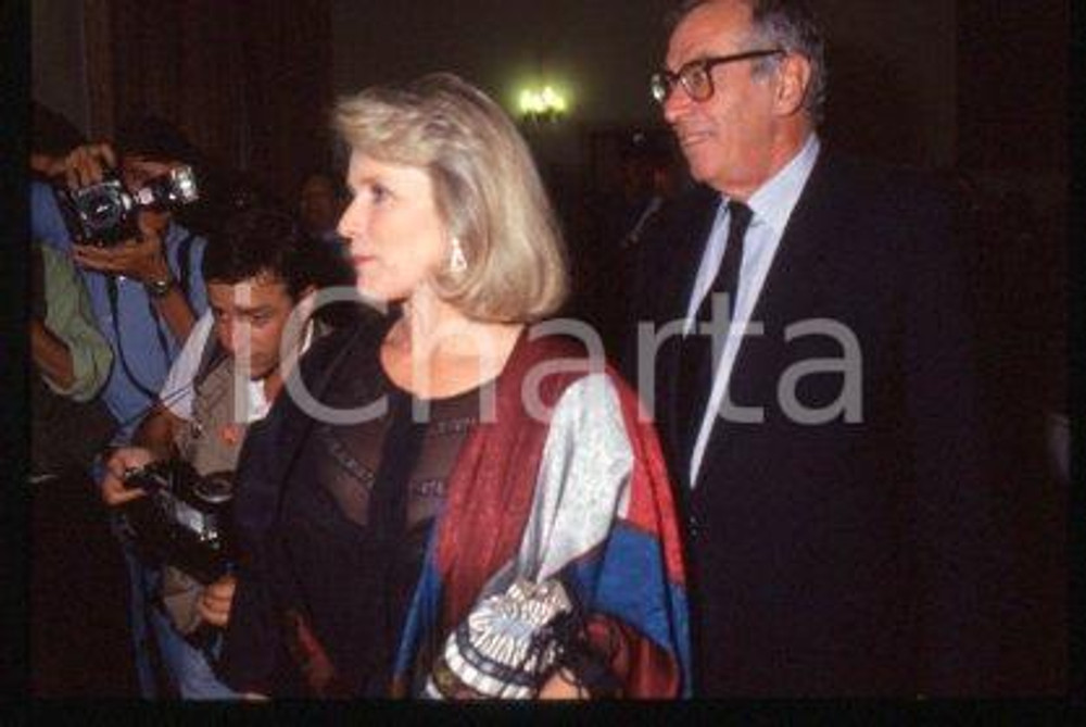 35mm vintage slide* 1991 VENICE Roger VADIM & wife Marie Christine BARRAULT (32)