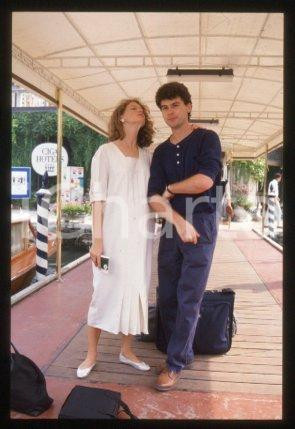 35mm vintage slide* 1990 ca VENICE actress Sophie WARD, husband Paul HOBSON (15)