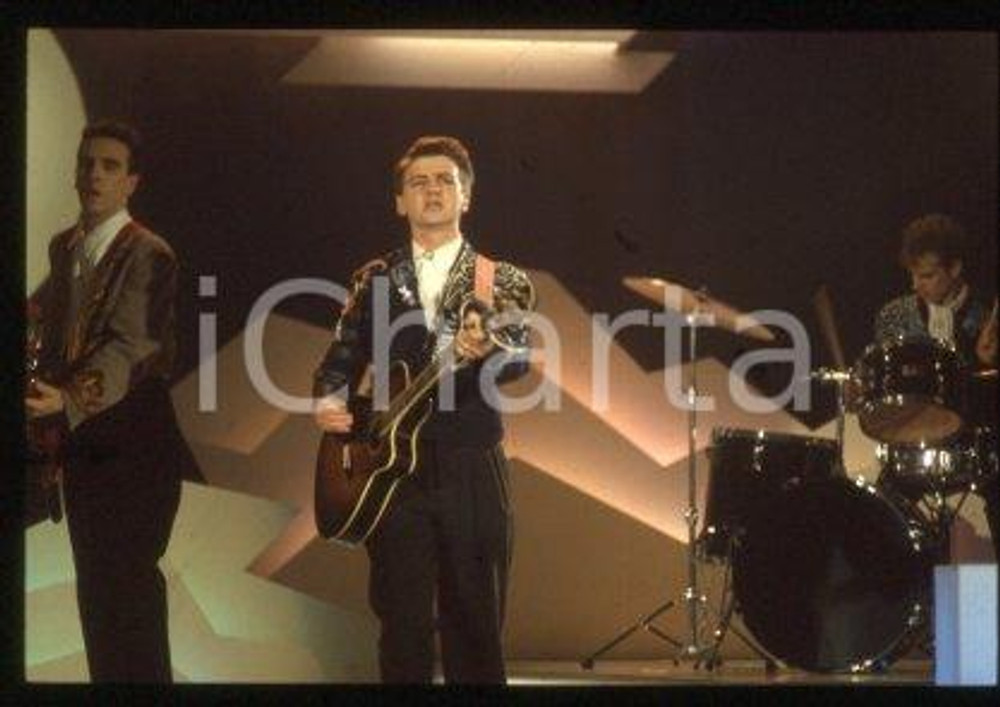 35mm vintage slide* 1987 ca MUSIC Australian rock band CROWDED HOUSE (1)