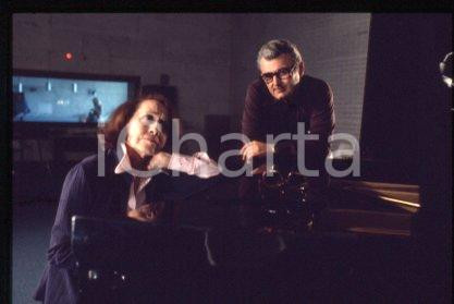 35mm vintage slide* 1980 ca ITALY pianist musician Pino CALVI in the studio (11)
