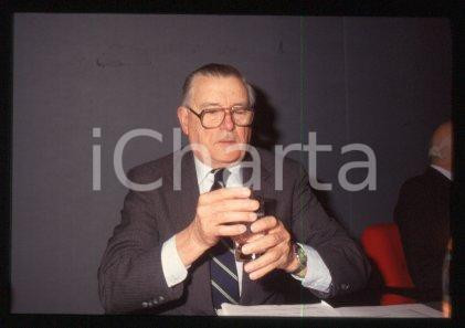 35mm vintage slide* 1990 ca MILAN Nobel Prize winner James M. BUCHANAN (37)