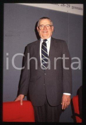 35mm vintage slide* 1990 ca MILAN Nobel Prize winner James M. BUCHANAN (21)