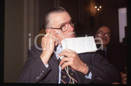 35mm vintage slide* 1990 ca MILAN Nobel Prize winner James M. BUCHANAN (25)