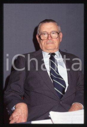 35mm vintage slide* 1990 ca MILAN Nobel Prize winner James M. BUCHANAN (31)