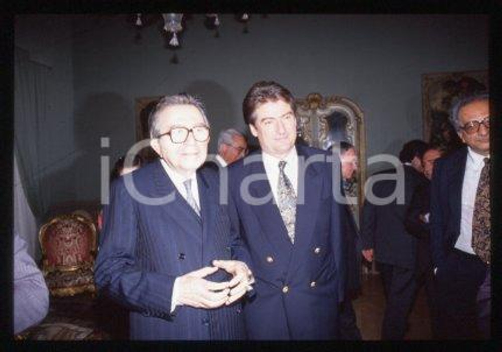 35mm vintage slide* 1992 ca ROME politicians Sali BERISHA & Giulio ANDREOTTI (8)