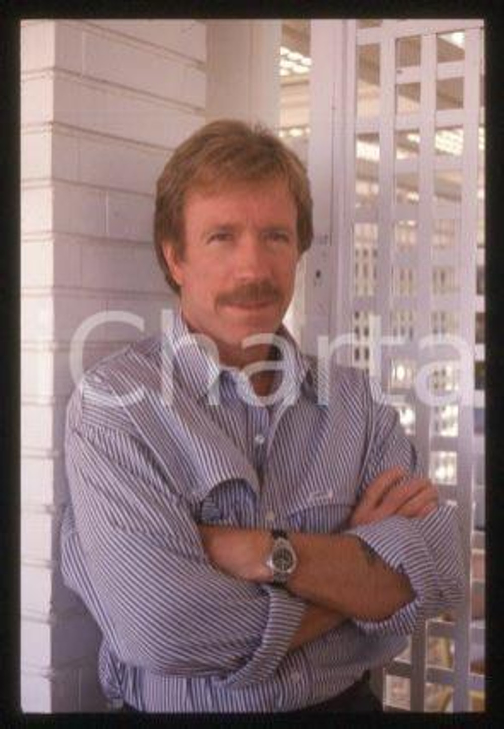 35mm vintage slide* 1985 ca CINEMA Ritratto dell'attore Chuck NORRIS (9)