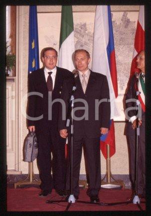 35mm vintage slide* 2000 MILAN President Vladimir PUTIN & Gabriele ALBERTINI 56