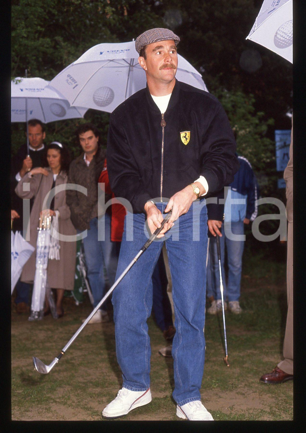 35mm vintage slide* 1990 ca VOLVO TOUR Nigel MANSELL giocatore di golf (12)