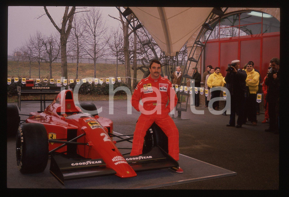 35mm vintage slide* 1990 FIORANO Nigel MANSELL Presentazione FERRARI 641 F1 (9)