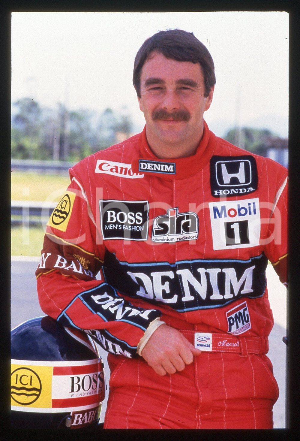 35mm vintage slide* 1987 FORMULA1 Nigel MANSELL scuderia WILLIAMS - Ritratto (3)