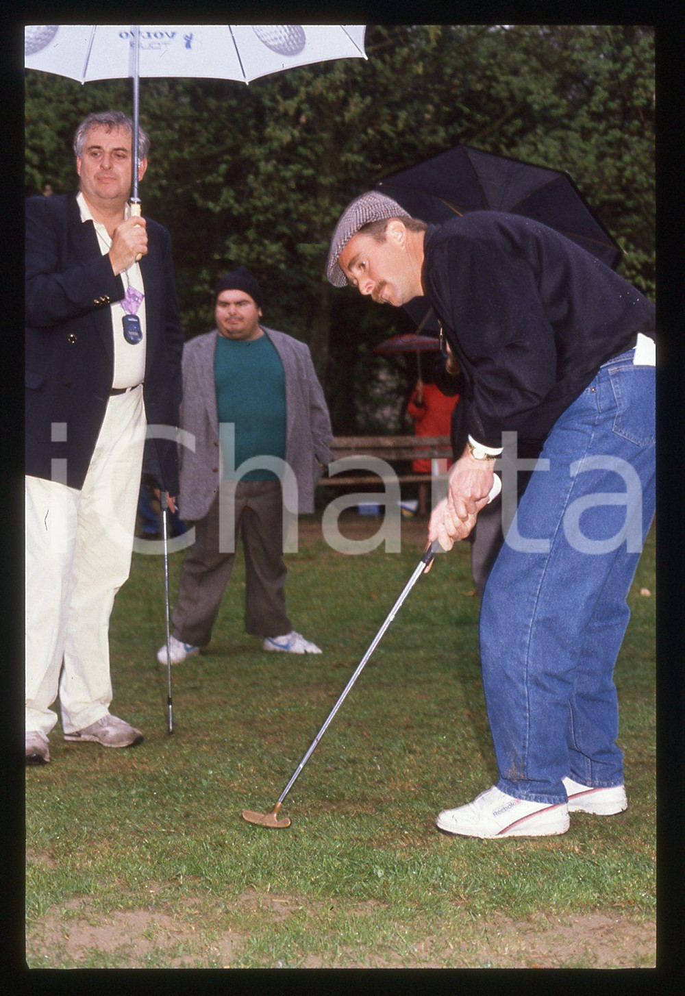 35mm vintage slide* 1990 ca VOLVO TOUR Nigel MANSELL giocatore di golf (13)