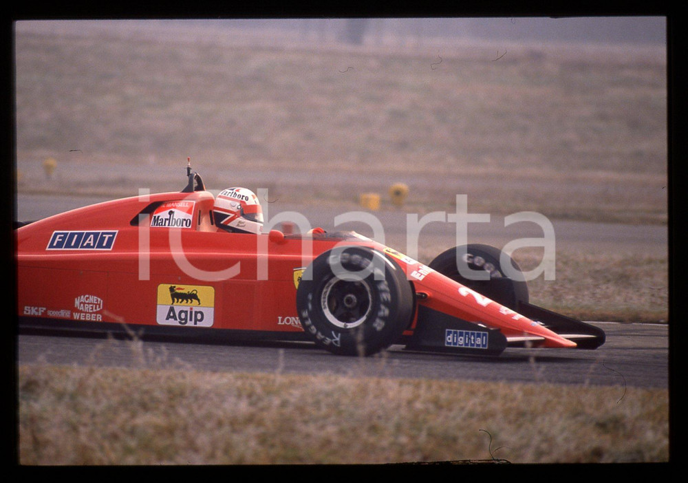 35mm vintage slide* 1989 FIORANO Nigel MANSELL su FERRARI 640 F1 in pista (24)
