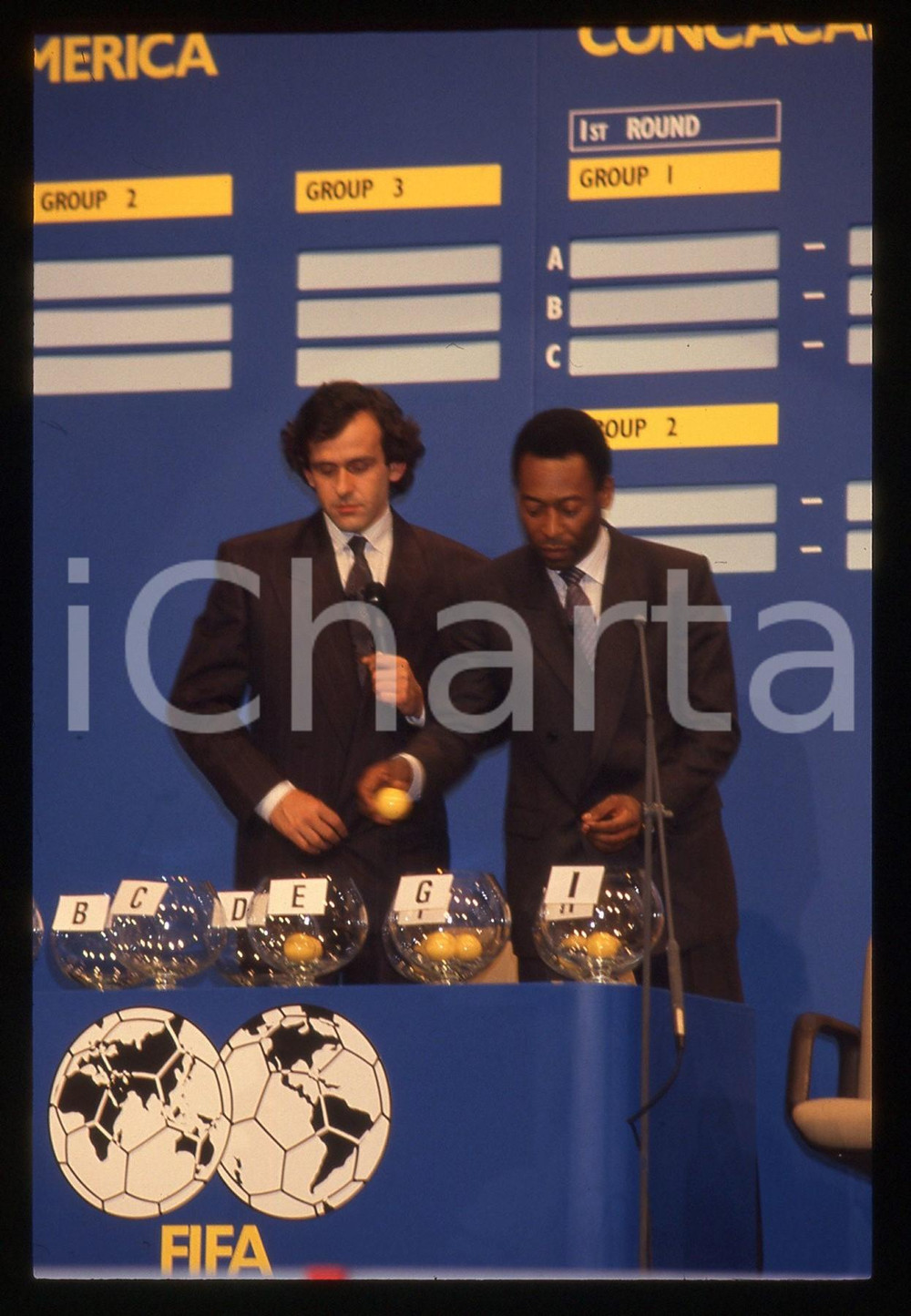 35mm vintage slide* 1989 ROMA Edson Arantes do Nascimento PELE Michel PLATINI 38