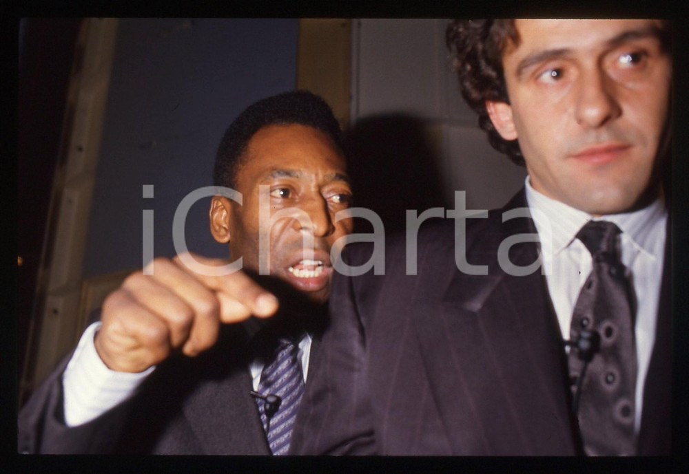 35mm vintage slide* 1989 ROMA Edson Arantes do Nascimento PELE Michel PLATINI 35