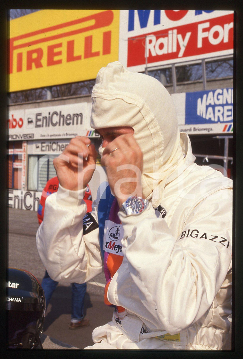 Fotografia d epoca originale 35mm vintage slide 1988 500 KM MONZA Jacques LAFFITE Bigazzi Team  Ritratto 4 1