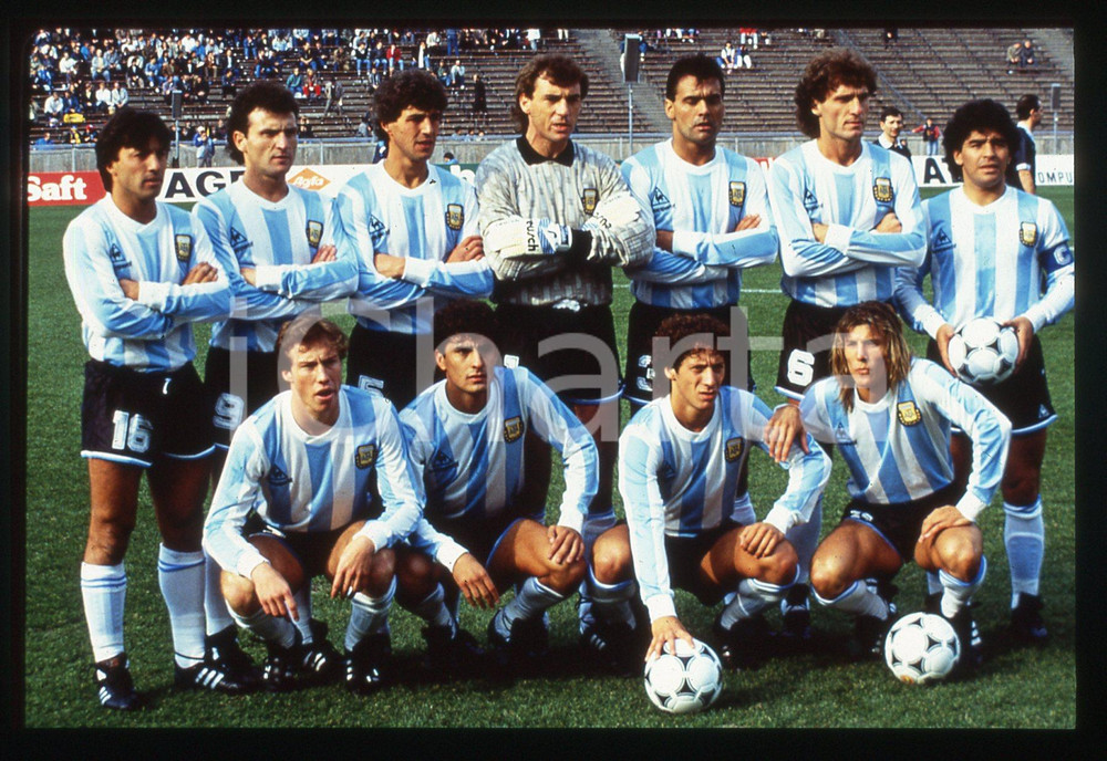 35mm vintage slide* 1990 ca CALCIO Formazione iniziale ARGENTINA (2)