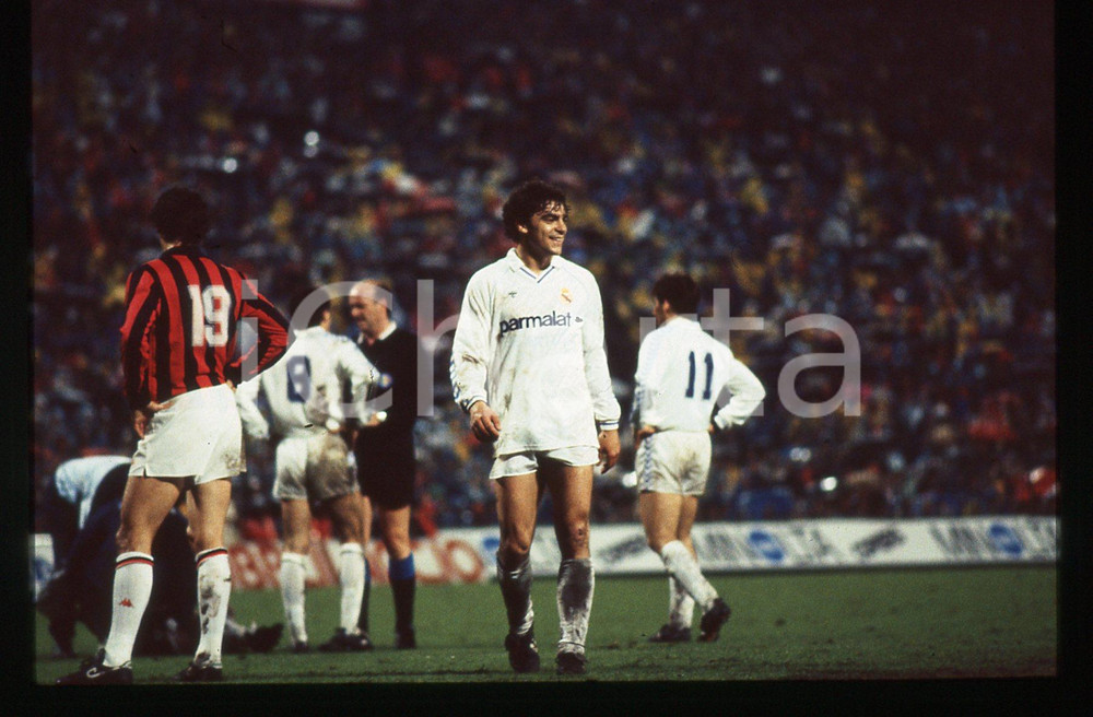 35mm vintage slide* 1988 CALCIO - A.C. MILAN vs REAL MADRID Manuel SANCHIS