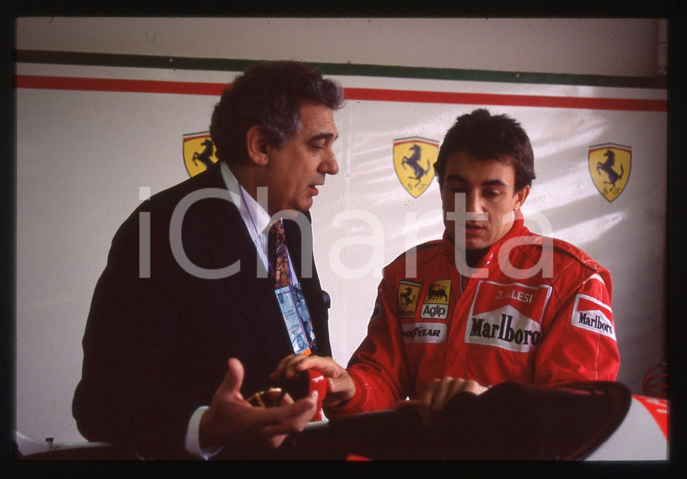 35mm vintage slide* 1993 GP SAN MARINO Jean ALESI Plàcido DOMINGO-Box FERRARI 6