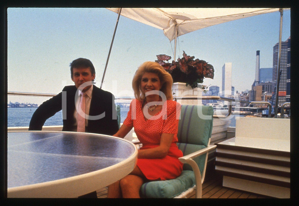 35mm vintage slide* 1988 NEW YORK Ivana and Donald TRUMP aboard TRUMP PRINCESS 2
