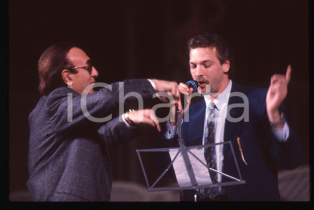 35mm vintage slide* 1993 SANREMO Gala UNICEF - Stefano TACCONI e Pippo BAUDO (4)