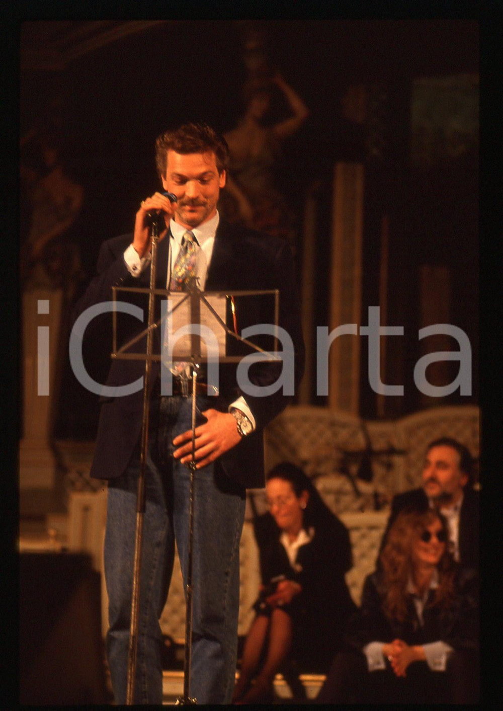 35mm vintage slide* 1993 SANREMO Gala UNICEF Stefano TACCONI durante le prove 11