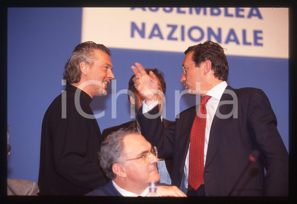 35mm vintage slide* 1999 ALLEANZA NAZIONALE Stefano TACCONI e Gianfranco FINI