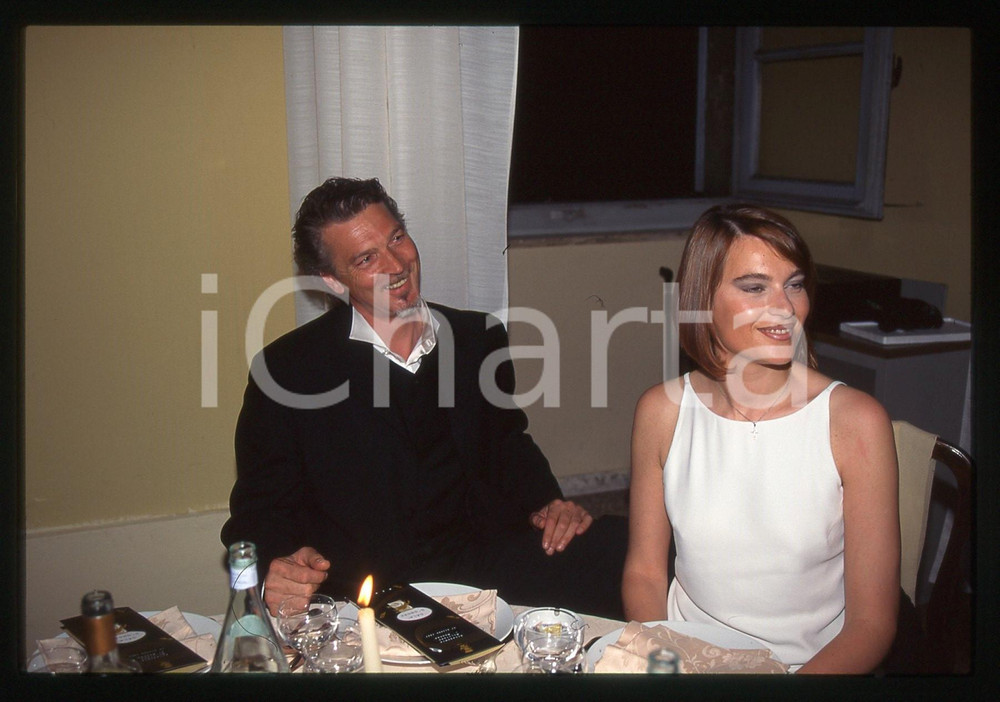 35mm vintage slide* 1995 ca COSTUME Stefano TACCONI e Laura SPERANZA al ristorante 21