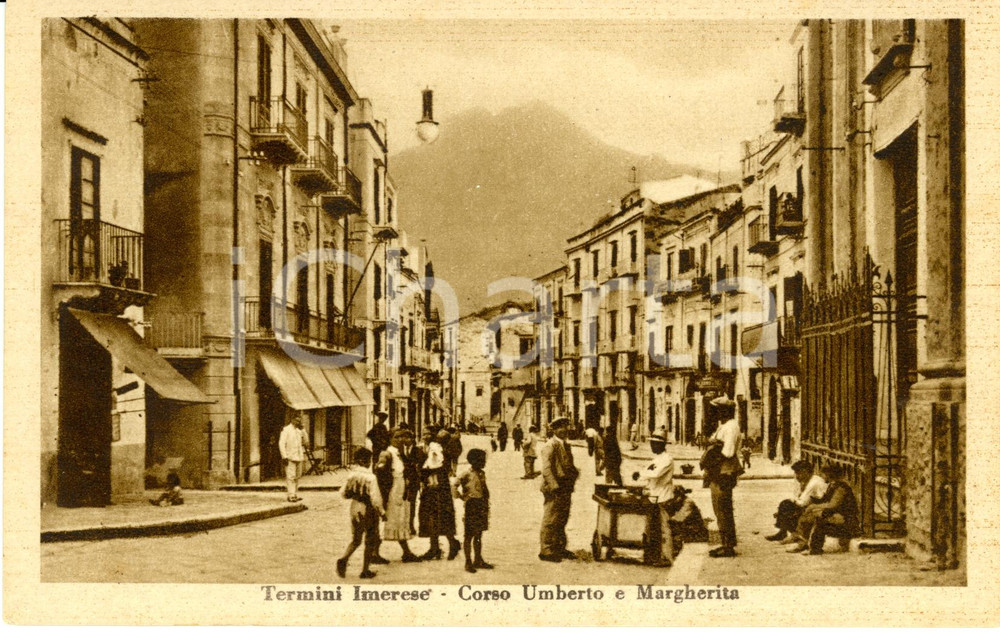 Cartolina originale da collezione 1930 ca TERMINI IMERESE Corso UMBERTO e MARGHERITA *Cartolina animata (1) 1