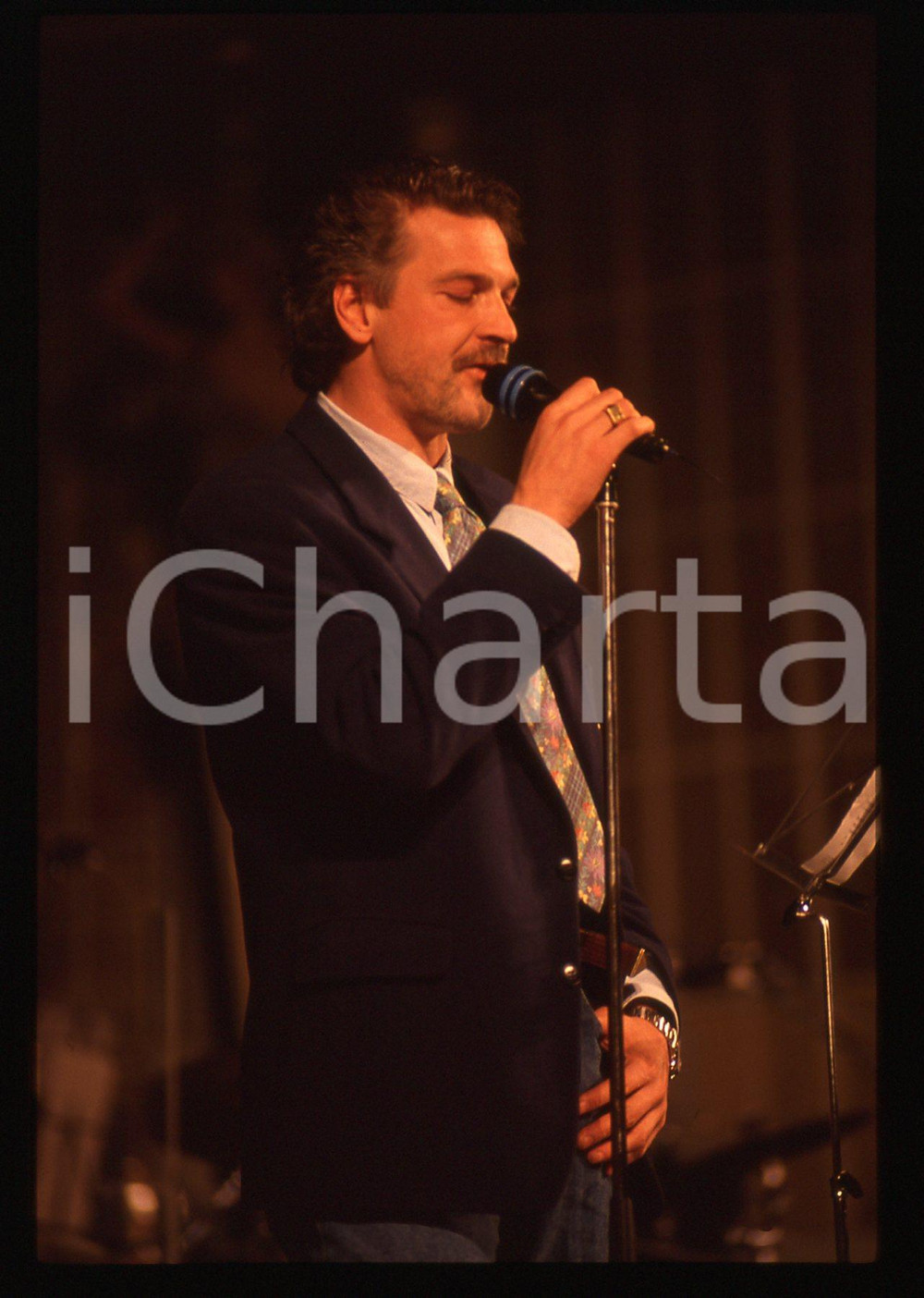 35mm vintage slide* 1993 SANREMO Gala UNICEF Stefano TACCONI durante le prove 9