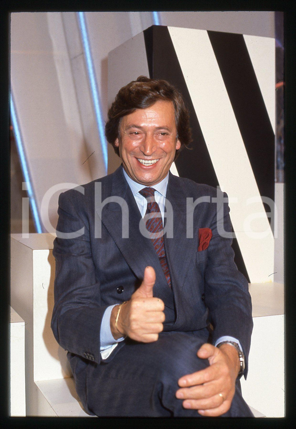 35mm vintage slide* 1986 RETE 4 - Guido ANGELI a UN FANTASTICO TRAGICO VENERDÌ
