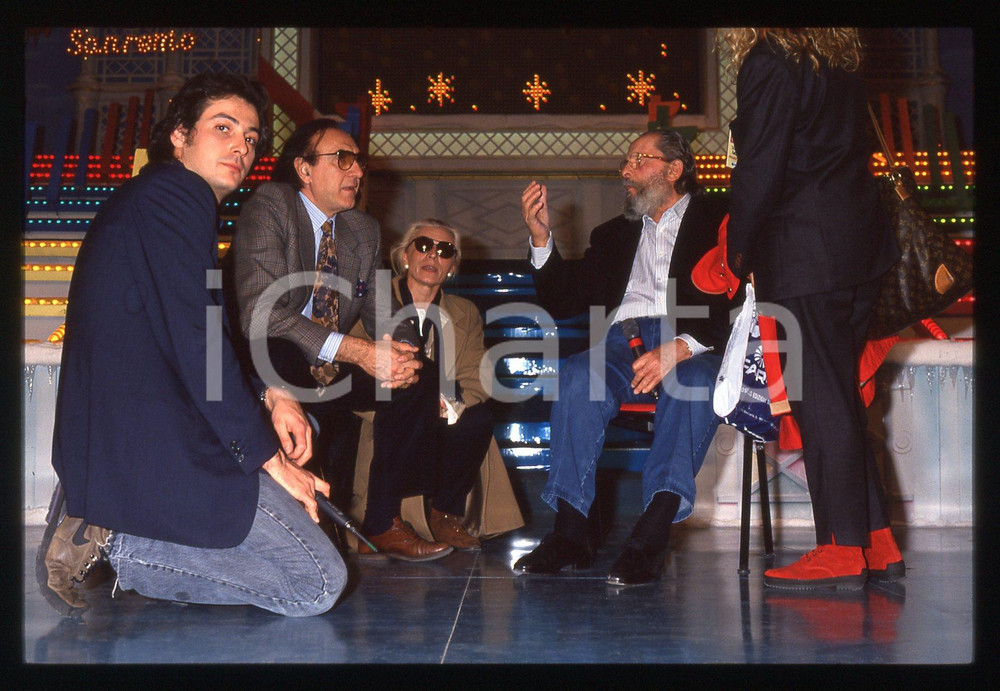 35mm vintage slide* 1993 SANREMO GIOVANI Massimo Domenico MODUGNO e Pippo BAUDO