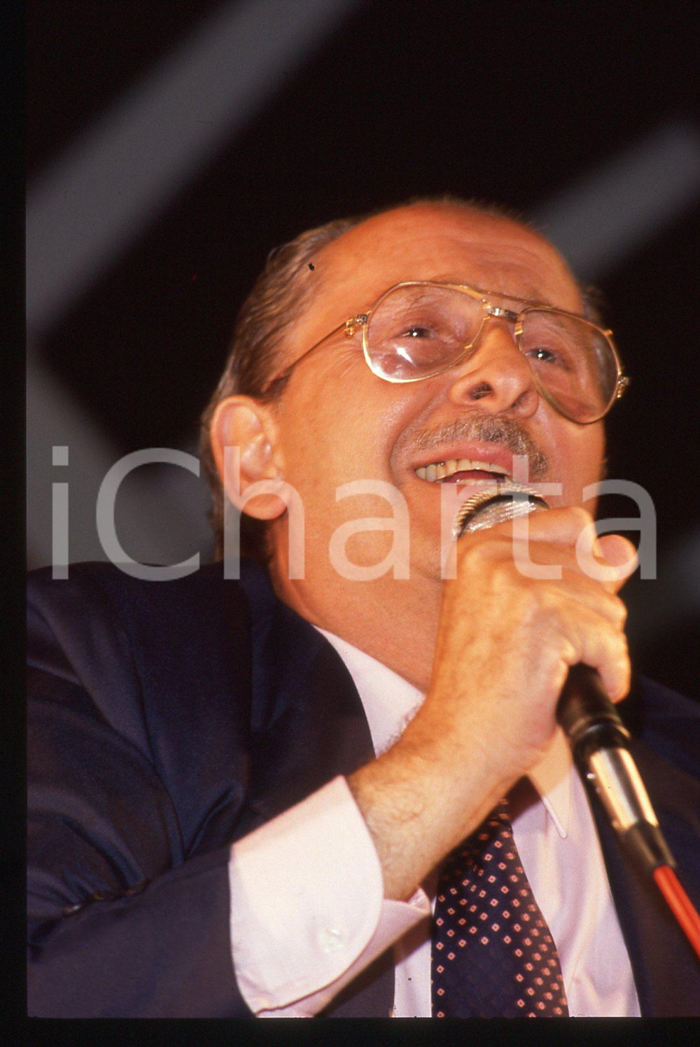 35mm vintage slide* 1989 MILANO Domenico MODUGNO canta ad un comizio del PSDI 37