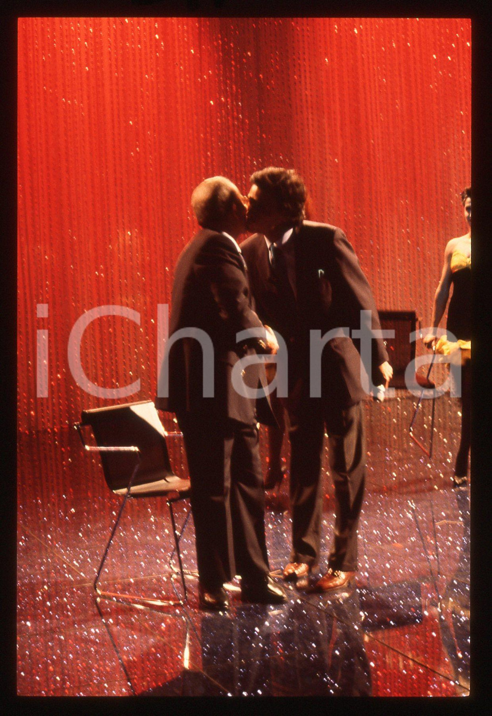 35mm vintage slide* 1988 RAI 2 - Domenico MODUGNO e Gigi SABANI (8)