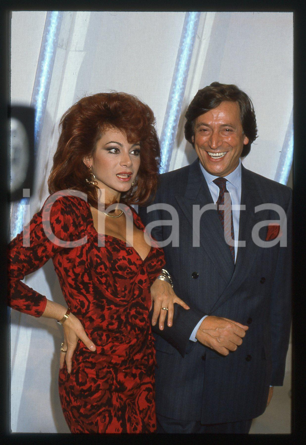 35mm vintage slide* 1986 RETE 4 - Guido ANGELI e Carmen RUSSO Ritratto
