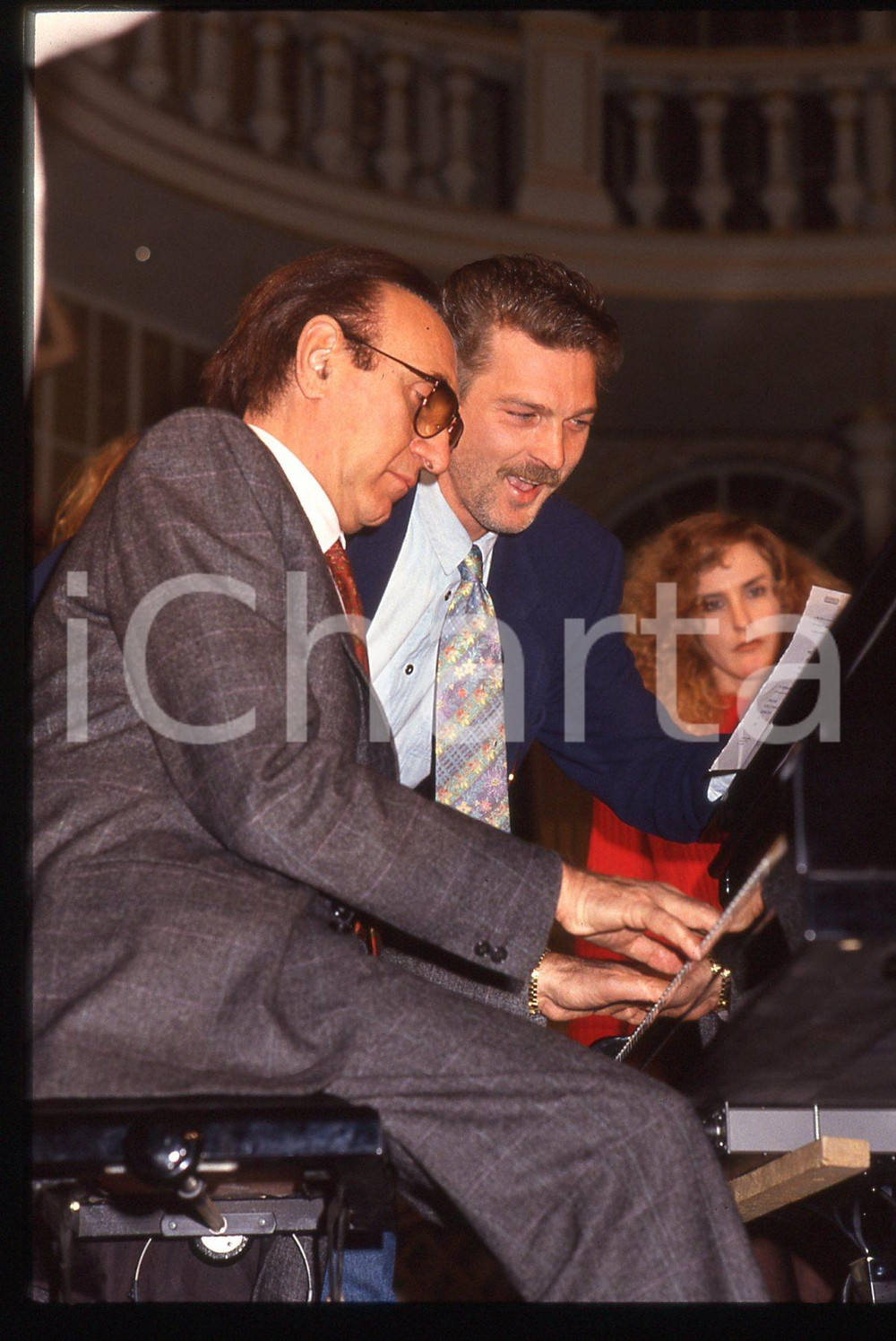 35mm vintage slide* 1993 SANREMO Gala UNICEF Stefano TACCONI e Pippo BAUDO (10)