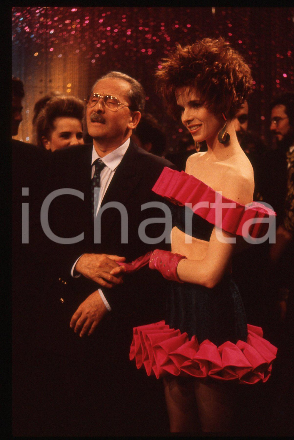 35mm vintage slide* 1988 RAI 2 - Domenico MODUGNO a CHI TIRIAMO IN BALLO?