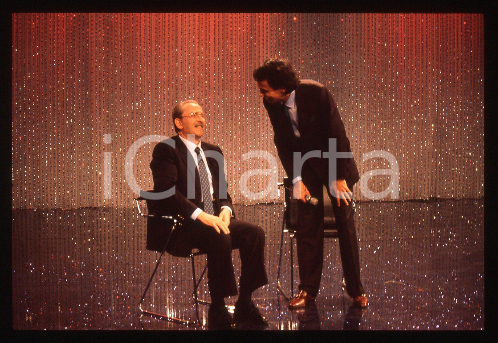 35mm vintage slide* 1988 RAI 2 - Domenico MODUGNO e Gigi SABANI (7)