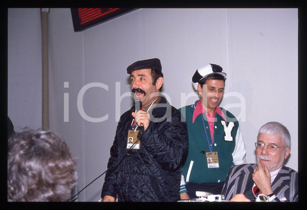 35mm vintage slide* 1990 SANREMO - SCIAMPI Mimmo SANTONASTASO e Benito URGU (2)